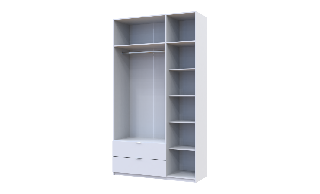 Kleiderschrank Doros Lukas mit Drehtüren Weiß 3 Türen 135x50x240 (80737800)