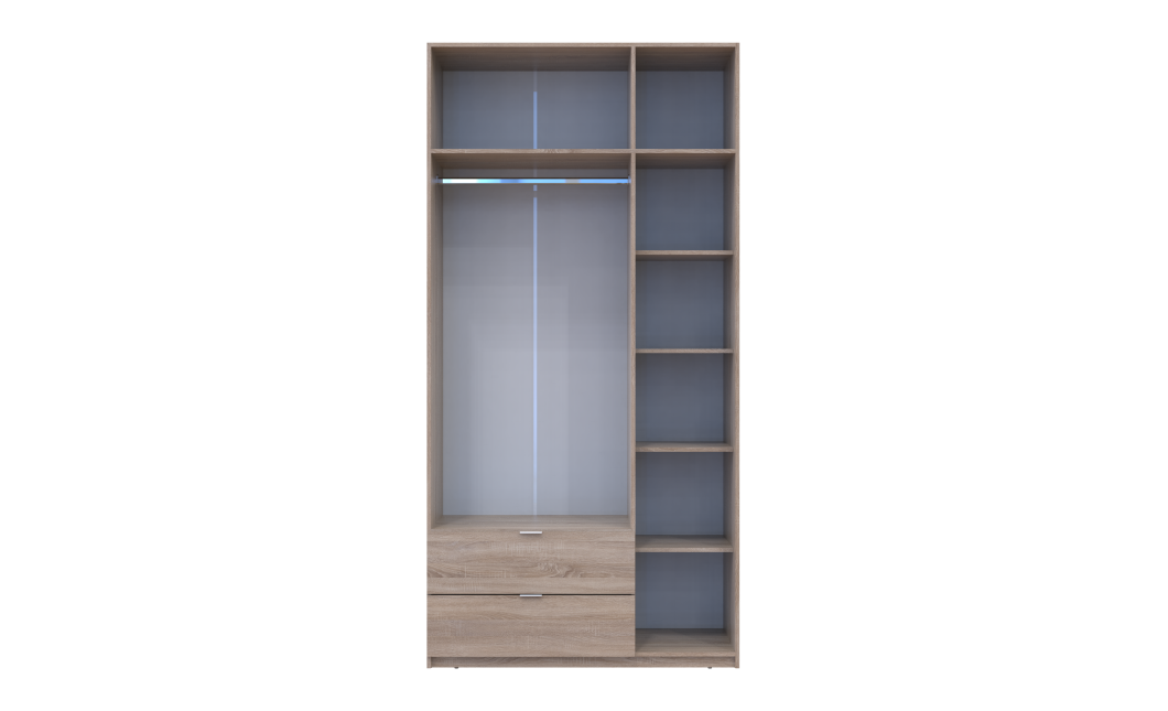 Kleiderschrank Doros Lukas mit Drehtüren Sonoma Eiche 3 Türen 120x50x240 (80737799)
