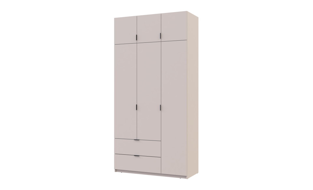 Kleiderschrank Doros Lukas mit Drehtüren Kaschmir 3 Türen 120x50x240 (80737798)