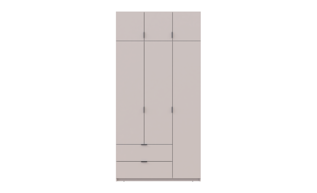 Kleiderschrank Doros Lukas mit Drehtüren Kaschmir 3 Türen 120x50x240 (80737798)