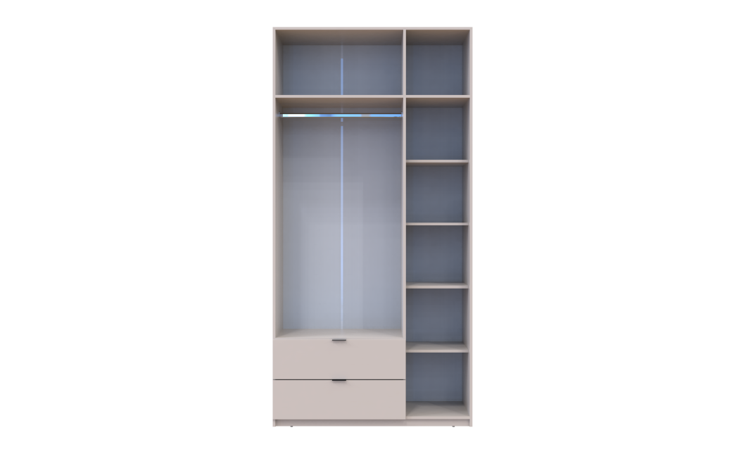 Kleiderschrank Doros Lukas mit Drehtüren Kaschmir 3 Türen 120x50x240 (80737798)