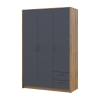 Kleiderschrank Doros Rondi mit Drehtüren Artisan Eiche / Graphitgrau 3 Türen 121x52x195 (80737814)