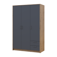 Kleiderschrank Doros Rondi mit Drehtüren Artisan Eiche / Graphitgrau 3 Türen 121x52x195 (80737814)