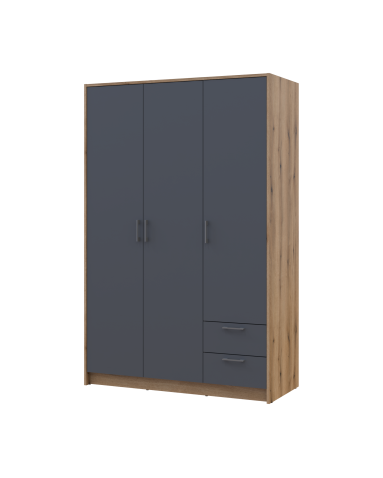 Kleiderschrank Doros Rondi mit Drehtüren Artisan Eiche / Graphitgrau 3 Türen 121x52x195 (80737814)