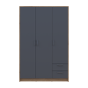 Kleiderschrank Doros Rondi mit Drehtüren Artisan Eiche / Graphitgrau 3 Türen 121x52x195 (80737814)