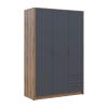 Kleiderschrank Doros Rondi mit Drehtüren Artisan Eiche / Graphitgrau 3 Türen 121x52x195 (80737814)