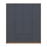 Kleiderschrank Doros Rondi mit Drehtüren Artisan Eiche / Graphitgrau 4 Türen 160x52x195 (80737824)