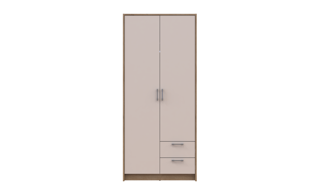 Kleiderschrank Doros Rondi mit Drehtüren Artisan Eiche / Kaschmir 2 Türen 82x52x195 (80737805)