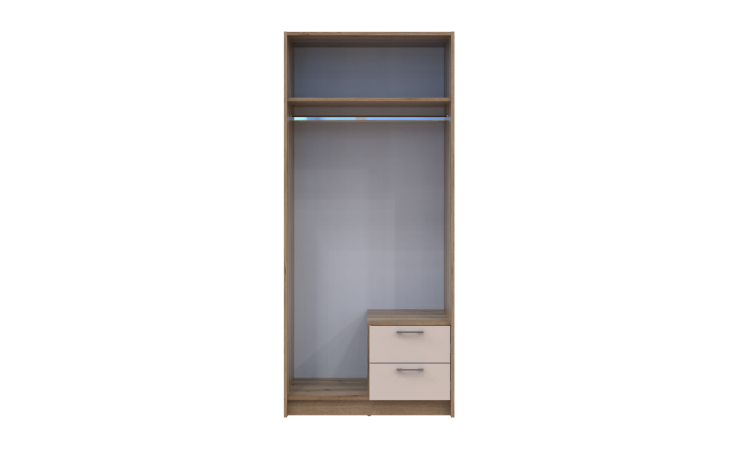 Kleiderschrank Doros Rondi mit Drehtüren Artisan Eiche / Kaschmir 2 Türen 82x52x195 (80737805)