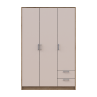 Kleiderschrank Doros Rondi mit Drehtüren Artisan Eiche / Kaschmir 3 Türen 121x52x195 (80737815)