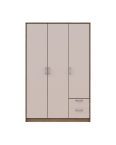 Kleiderschrank Doros Rondi mit Drehtüren Artisan Eiche / Kaschmir 3 Türen 121x52x195 (80737815)
