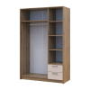 Kleiderschrank Doros Rondi mit Drehtüren Artisan Eiche / Kaschmir 3 Türen 121x52x195 (80737815)