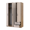 Kleiderschrank Doros Rondi mit Drehtüren Artisan Eiche / Kaschmir 3 Türen 121x52x195 (80737815)