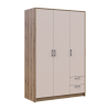 Kleiderschrank Doros Rondi mit Drehtüren Artisan Eiche / Kaschmir 3 Türen 121x52x195 (80737815)