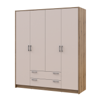 Kleiderschrank Doros Rondi mit Drehtüren Artisan Eiche / Kaschmir 4 Türen 160x52x195 (80737825)