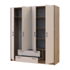 Kleiderschrank Doros Rondi mit Drehtüren Artisan Eiche / Kaschmir 4 Türen 160x52x195 (80737825)