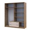 Kleiderschrank Doros Rondi mit Drehtüren Artisan Eiche / Kaschmir 4 Türen 160x52x195 (80737825)