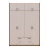 Kleiderschrank Doros Rondi mit Drehtüren mit Oberschrank Artisan Eiche / Kaschmir 4 Türen 160x52x236 (80737829)