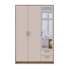 Kleiderschrank Doros Rondi mit Drehtüren mit Spiegel Artisan Eiche / Kaschmir 3 Türen 121x52x195 (80737817)