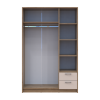 Kleiderschrank Doros Rondi mit Drehtüren mit Spiegel Artisan Eiche / Kaschmir 3 Türen 121x52x195 (80737817)