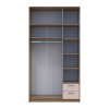 Kleiderschrank Doros Rondi mit Drehtüren und Spiegel Artisan Eiche / Kaschmir 3 Türen 121x52x236 (80737821)
