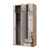 Kleiderschrank Doros Rondi mit Drehtüren und Spiegel Artisan Eiche / Kaschmir 3 Türen 121x52x236 (80737821)