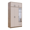 Kleiderschrank Doros Rondi mit Drehtüren und Spiegel Artisan Eiche / Kaschmir 3 Türen 121x52x236 (80737821)