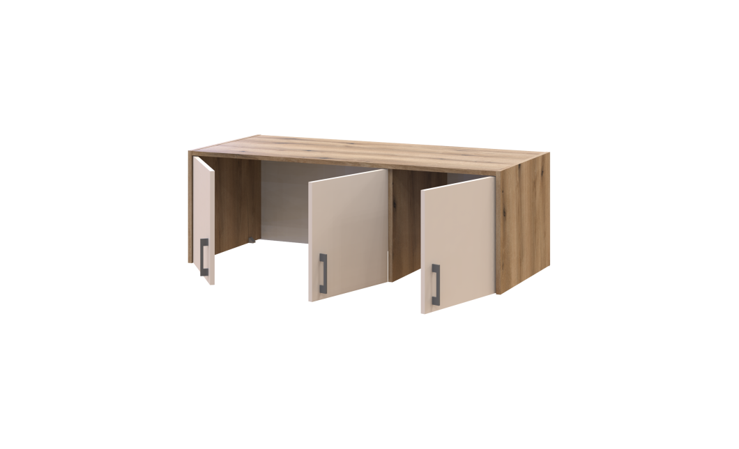Kleiderschrank Doros Rondi mit Drehtüren und Spiegel Artisan Eiche / Kaschmir 3 Türen 121x52x236 (80737821)