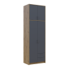 Kleiderschrank Doros Rondi mit Drehtüren mit Oberschrank Artisan Eiche / Graphitgrau 2 Türen 82x52x260 (42005186)