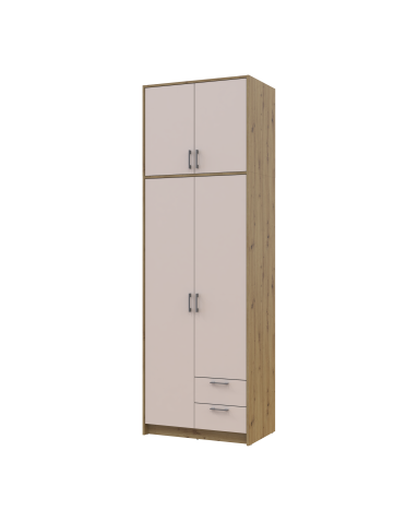 Kleiderschrank Doros Rondi mit Drehtüren mit Oberschrank Artisan Eiche / Kaschmir 2 Türen 82x52x260 (42005192)