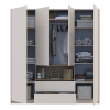 Kleiderschrank Doros Dale Kaschmir/Artisan Eiche 4 Türen 206x52x220 (80737727)