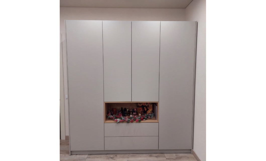 Kleiderschrank Doros Dale Kaschmir/Artisan Eiche 4 Türen 206x52x220 (80737727)