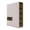 Kleiderschrank Doros Dale mit Drehtüren und offenem Regal Kaschmir / Artisan Eiche 3 Türen 178x52x220 (44900338)