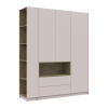 Kleiderschrank Doros Dale mit Drehtüren und offenem Regal Kaschmir / Artisan Eiche 3 Türen 178x52x220 (44900338)
