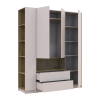 Kleiderschrank Doros Dale mit Drehtüren und offenem Regal Kaschmir / Artisan Eiche 3 Türen 178x52x220 (44900338)
