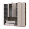 Kleiderschrank Doros Dale mit Drehtüren und offenem Regal Kaschmir / Artisan Eiche 3 Türen 178x52x220 (44900338)