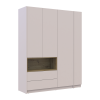 Kleiderschrank Doros Dale mit Drehtüren und offenem Regal Kaschmir / Artisan Eiche 3 Türen 178x52x220 (44900338)
