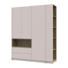 Kleiderschrank Doros Dale mit Drehtüren und offenem Regal Kaschmir / Artisan Eiche 3 Türen 178x52x220 (44900338)