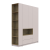 Kleiderschrank Doros Dale mit Drehtüren und offenem Regal Kaschmir / Artisan Eiche 3 Türen 178x52x220 (44900338)