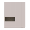 Kleiderschrank Doros Dale mit Drehtüren und offenem Regal Kaschmir / Artisan Eiche 3 Türen 178x52x220 (44900338)