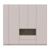 Kleiderschrank Doros Dale mit Drehtüren und offenen Regalen Kaschmir / Artisan Eiche 4 Türen 234x52x220 (44900340)