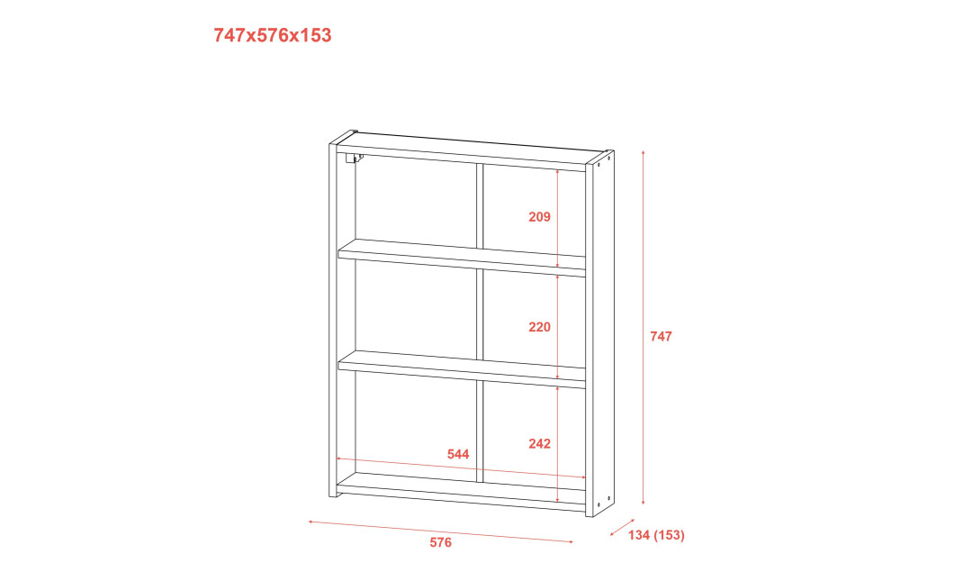 Badezimmerschrank Doros Mira Weiß 57,8x15,4x76,4 (41510108)