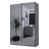 Kleiderschrank Doros G-Caiser Schiebetüren Anthrazit 2 Spiegel 3 Türen 160x60x240 (42005409)