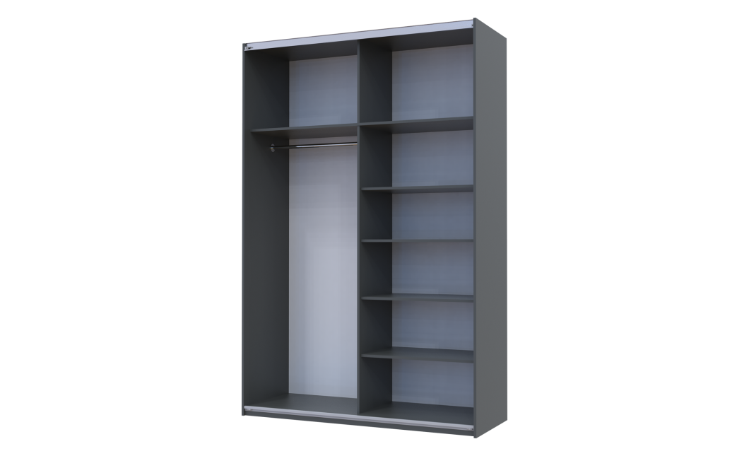 Kleiderschrank Doros G-Caiser Schiebetüren Anthrazit 2 Spiegel 3 Türen 160x60x240 (42005409)