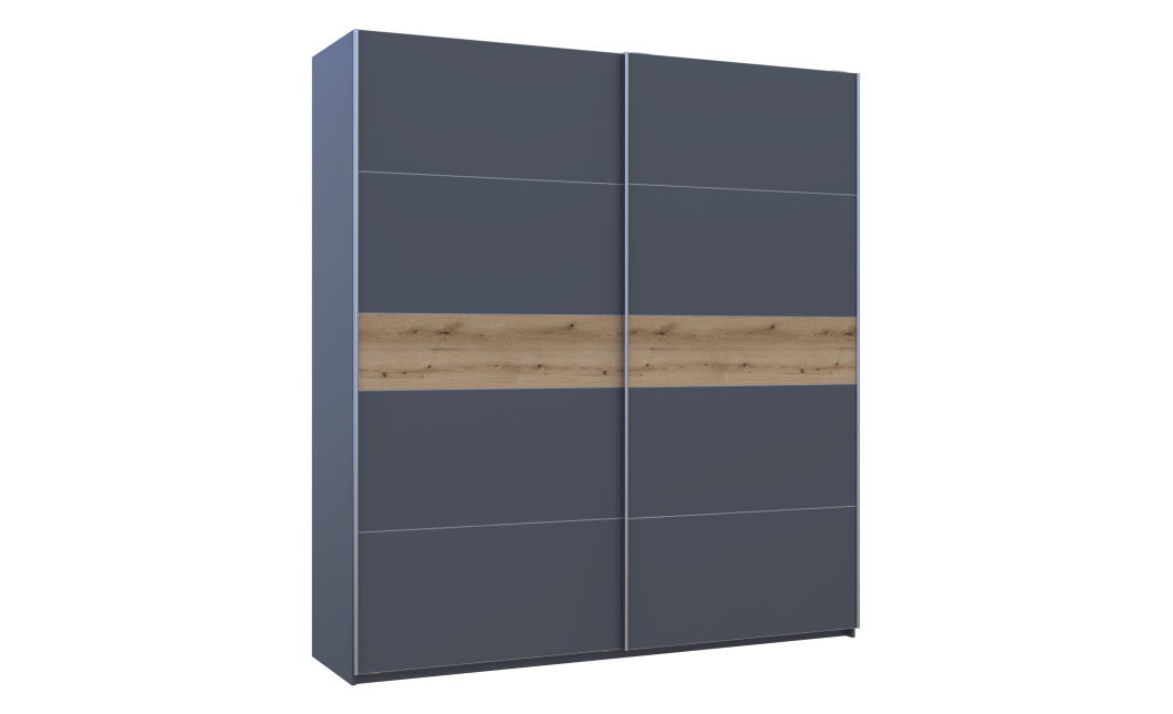 Kleiderschrank Doros G-Caiser Schiebetüren Anthrazit Anthrazit Ewok Eiche Einsatz 2 Türen 220x60x240 (42005420)