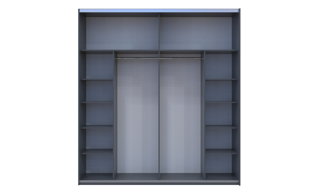 Kleiderschrank Doros G-Caiser Schiebetüren Anthrazit Anthrazit Ewok Eiche Einsatz 2 Türen 220x60x240 (42005420)