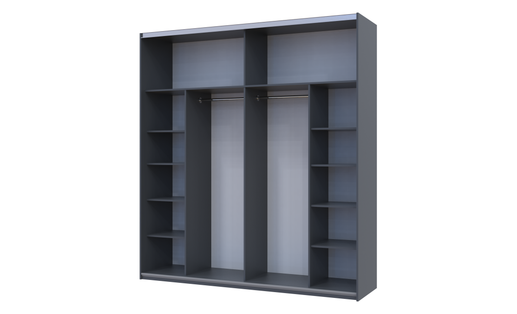 Kleiderschrank Doros G-Caiser Schiebetüren Anthrazit Anthrazit Ewok Eiche Einsatz 2 Türen 220x60x240 (42005420)