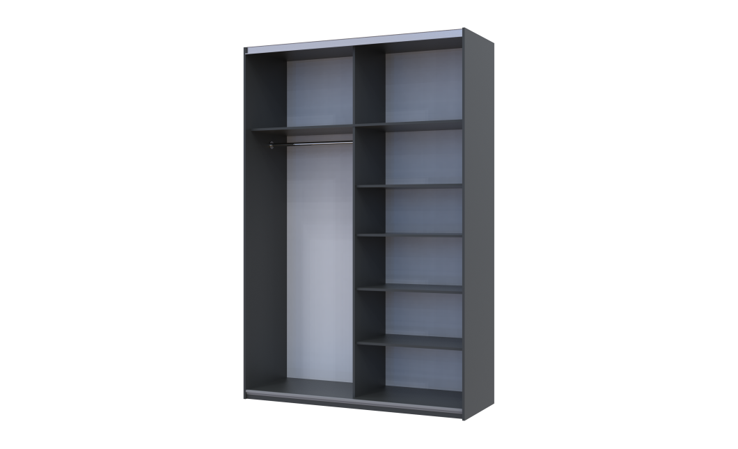 Kleiderschrank Doros G-Caiser Schiebetüren Anthrazit Weiß 1 Tür 1 Spiegel 3 Türen 160x60x240 (42005415)