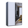 Kleiderschrank Doros G-Caiser Schiebetüren Anthrazit Weiß 1 Tür 1 Spiegel 3 Türen 160x60x240 (42005415)