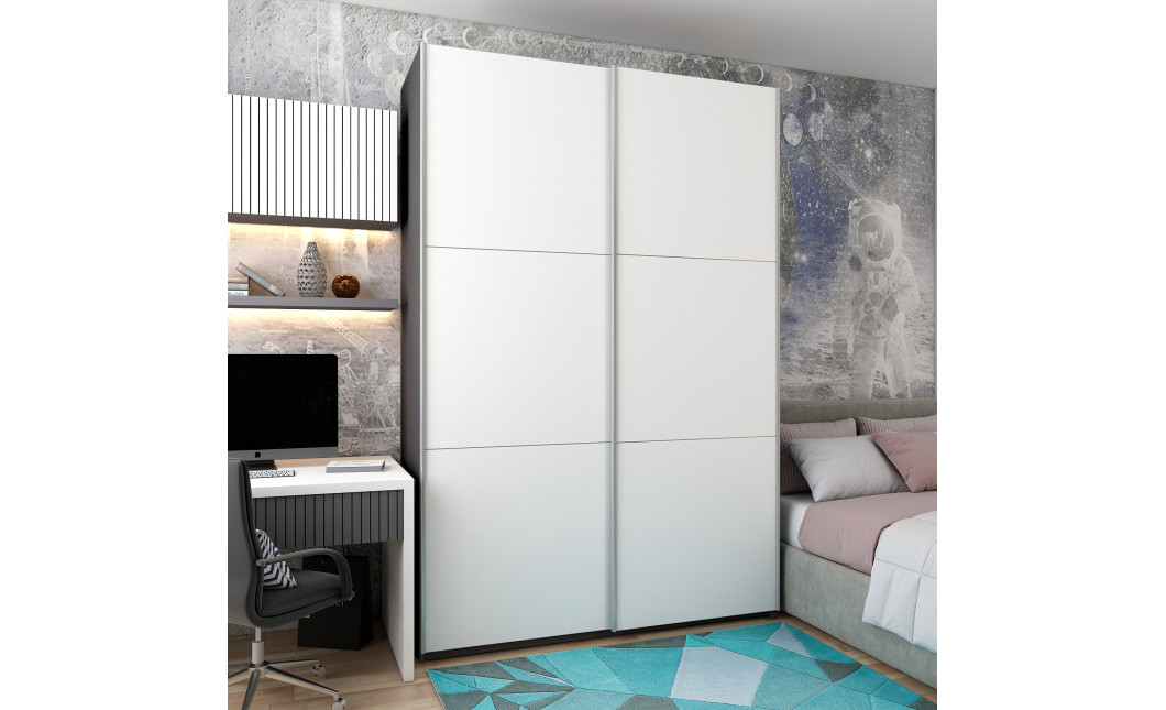 Kleiderschrank Doros G-Caiser Schiebetüren Anthrazit Weiß 2 Türen 160x60x240 (42005410)